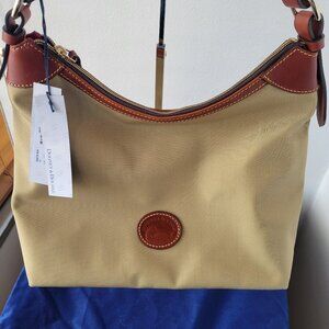 NWT - DOONEY & BOURKE LARGE ERICA NYLON SHOULDER BAG PURSE KHAKI